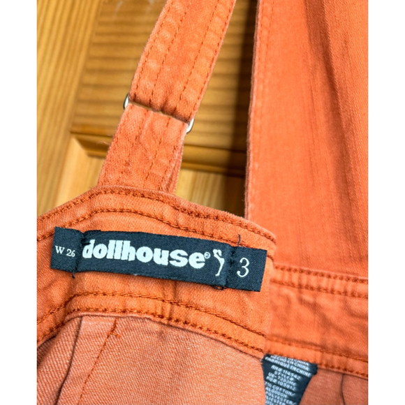 Dollhouse Rust Wide Leg Jumpsuit Deep V Utility Pockets Size 3 - Picture 5 of 6